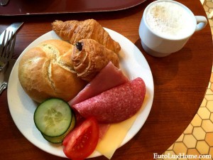 Pastries and cafe au lait in France